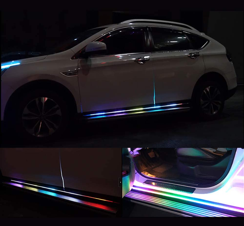 LED Running Board Light Strips Multi Color RGB 2 Pc Exterior Kit Wireless Remote