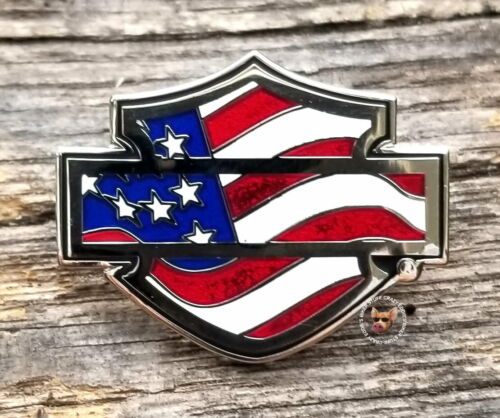 Harley Davidson® American Flag Bar and Shield Vest Pin Patriotic USA Pin