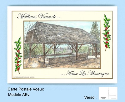 CP AEv 23083 CARTE POSTALE VOEUX HOUX 23 FAUX LA MONTAGNE