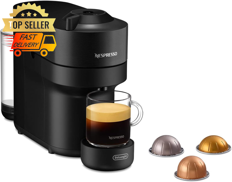 De'Longhi ENV90 Vertuo Pop Coffee Machine, 4 Sizes, Centrifusion, 1350W, Black