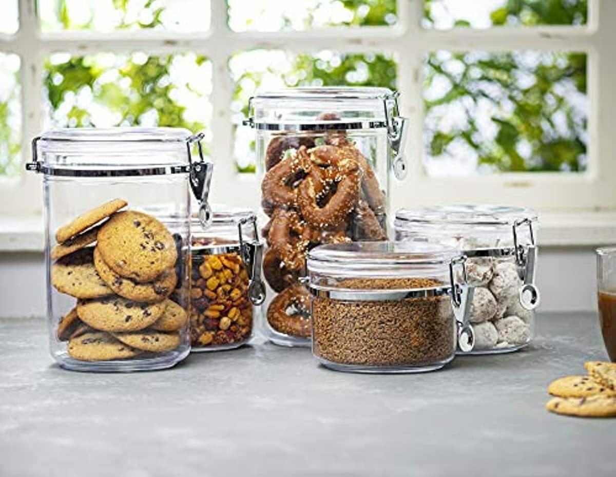Beautiful 5-Piece Airtight Acrylic Canister Set For ...