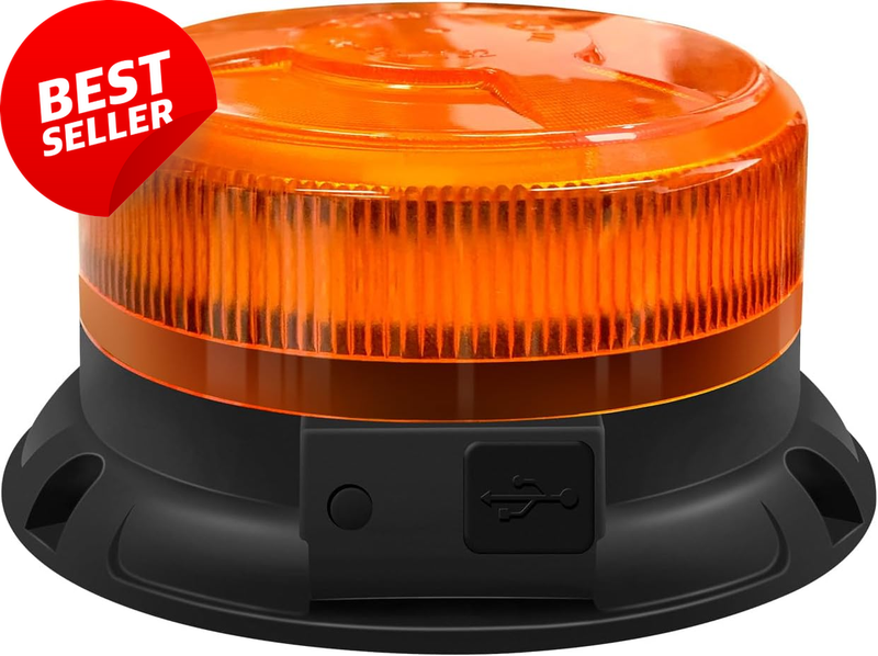 Magnetic Wireless Strobe Light Rechargeable LED Beacon for Truck Car Emergency