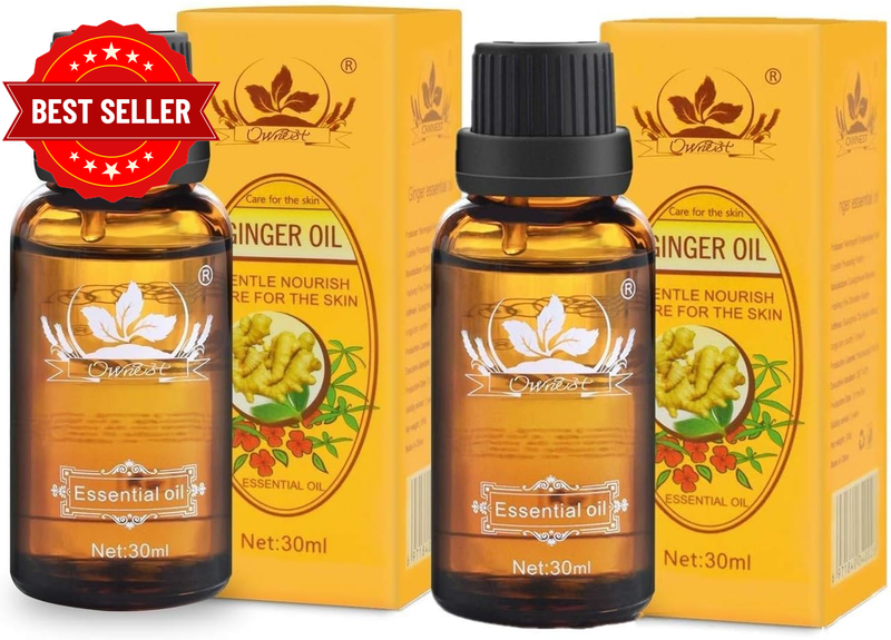 Meiliss New Lymphatic Drainage Ginger Oil [ 100% PURE Natural ] 30Ml 2 Pack
