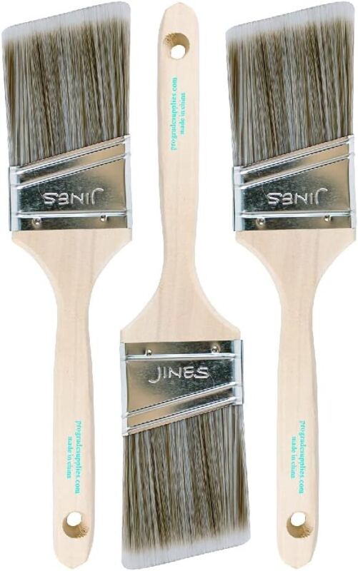 3 Pack - 2.5" Angle Sash Brushes For All Latex And Oil Paints & Stains