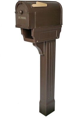 25 lb Postal Pro Bronze Mailbox Kit Hampton All in One Postmaster General Cap.