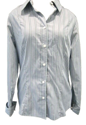 NWT $89 P10 PENDLETON blue turquoise navy COTTON+SILK button down TUNIC shirt 