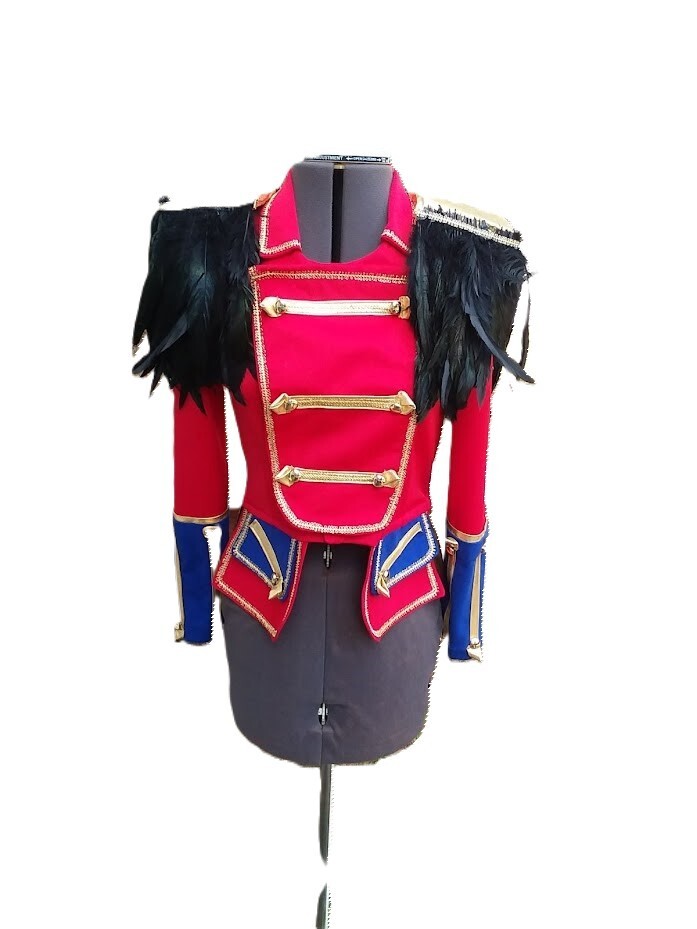 Pre-owned Handmade Britney Ringmaster Jacket In Red