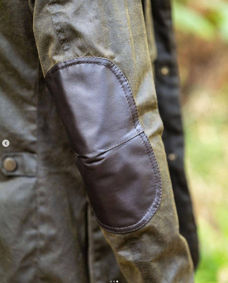 Pre-owned Barbour Ogston Wax Jacket W/ Elbow Patches Olive Msrp$625 Rugged Sophistication In Green