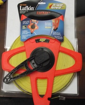 Lufkin L1709N Hi-Viz 1/2'' x 300' Orange Fiberglass Tape Measure