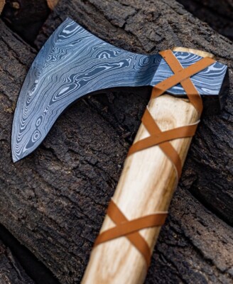 Handmade Hatchet . Damscus Ragnar Axe Wood Chopping Axe Best Gift For Him