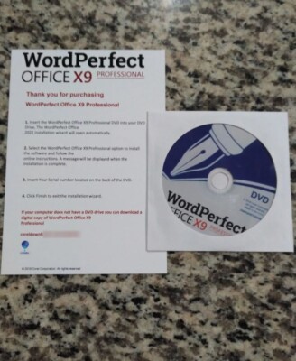 Corel WordPerfect Office X9 Professional For Windows 11 & 10