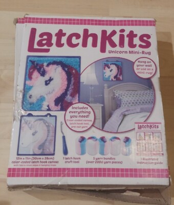 Kahootz 2016 Latch Kits Unicorn Mini Rug Craft Kit Latch Hook W/Instructions