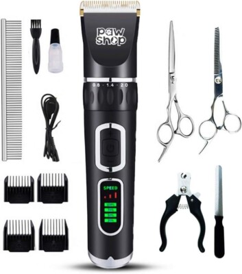 Dog Cat Pet Grooming Kit Rechargeable Cordless Electric Hair Clipper Trimmer Set