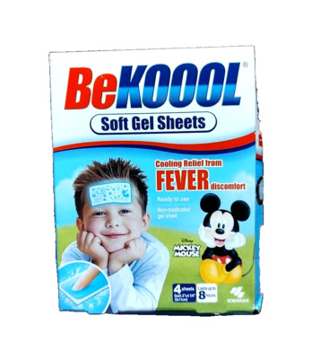 BeKoool Cooling Fever Relief Soft Gel Sheets for Kids 4 Sheets