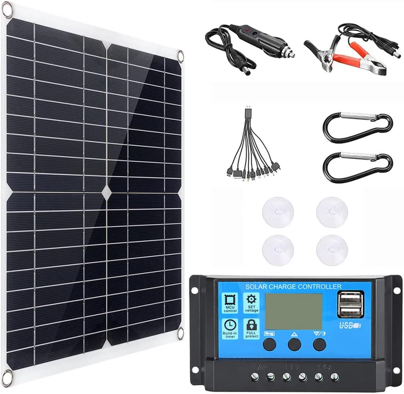 Solar Panel Kit 12V with 100A Solar Charge Controller Dual 5V USB Outputs
