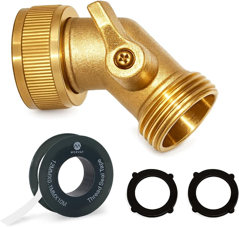 Garden Hose Elbow Shutoff Valve 3/4" FHT MHT for Outdoor Garden Use