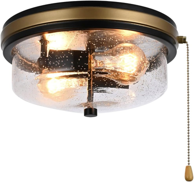 Light fixture with clearance pull chain