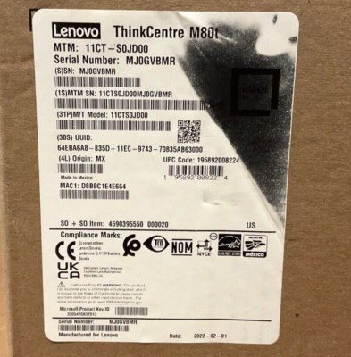 Lenovo ThinkCentre M80s MT i5-10500 16GB 256GB GbE W10P64 11CTS0JD00   ️ READ