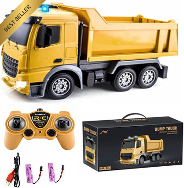Remote Control Construction Dump Truck. Rechargeable RC 1:24 Scale CAT Dump Truc