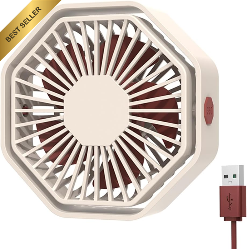 Mini USB Fan Desk Fan 3 Speeds 360°Rotation Portable Table Fan Quiet Operation f