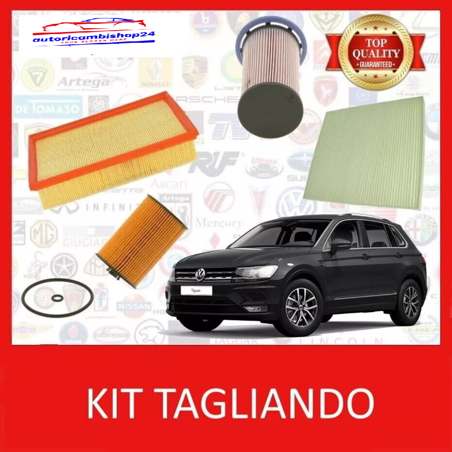 KIT TAGLIANDO 4 FILTRI MANUTENZIONE VW TIGUAN 2.0 TDI 1.6 TDI 85KW 115CV