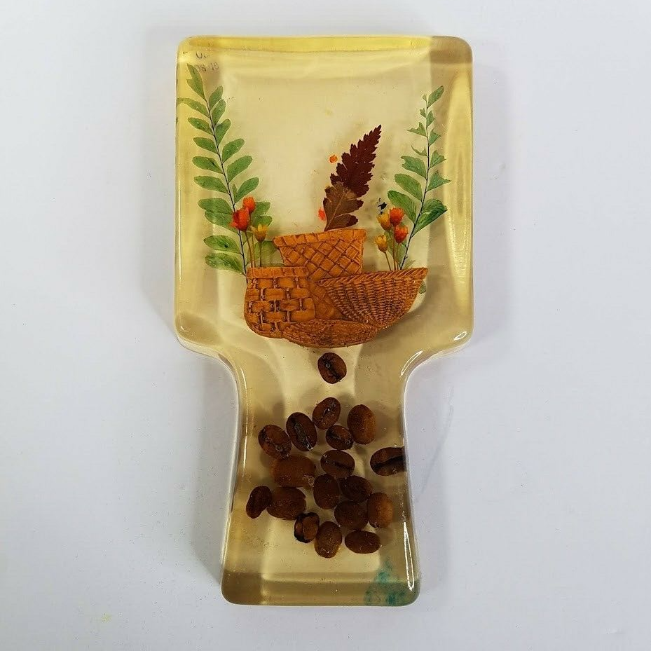 Design Gifts Lucite Spoon Rest Vintage 70s Coffee Beans Basket...