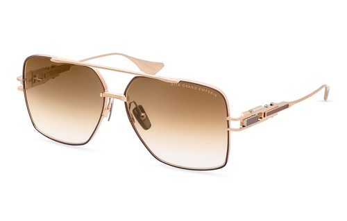 Pre-owned Dita Grand Emperik Dts159 05 Brushed Gold Cappuccino Brown Sunglasses Authentic