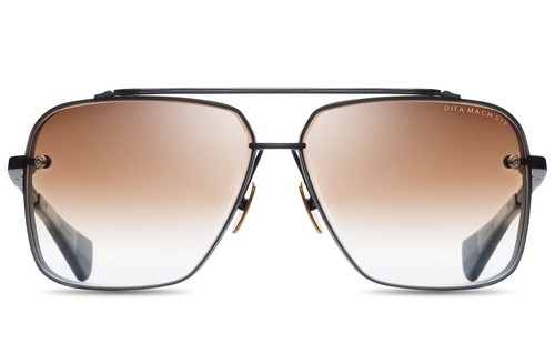 Pre-owned Dita Sunglasses Mach Six Dts 121-03 Black Iron Rhodium Brown Gradient Authentic