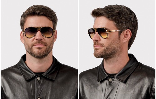 Pre-owned Dita Grand Decade Dts460-a-01 Yellow Gold Yellow Grey Lens Sunglasses Authentic In Grey To Yellow Gradient