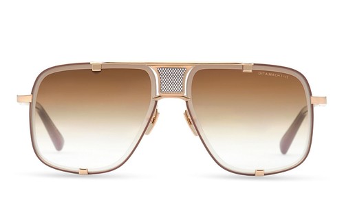 Pre-owned Dita Mach-five Drx-2087-i Gld Brn Brushed White Gold-brown Gradient Sunglasses