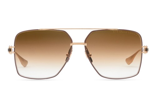 Pre-owned Dita Grand Emperik Dts159 05 Brushed Gold Cappuccino Brown Sunglasses Authentic