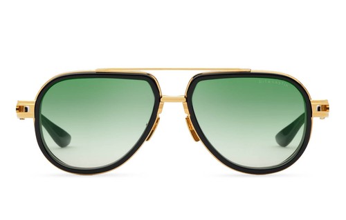 Pre-owned Dita Vastik Dts441-a-01 Yellow Gold Black Green Gradient Sunglasses Authentic