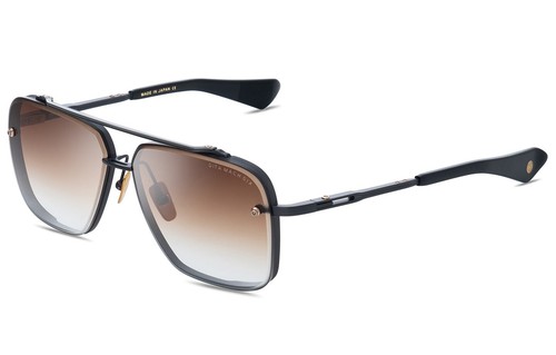 Pre-owned Dita Sunglasses Mach Six Dts 121-03 Black Iron Rhodium Brown Gradient Authentic