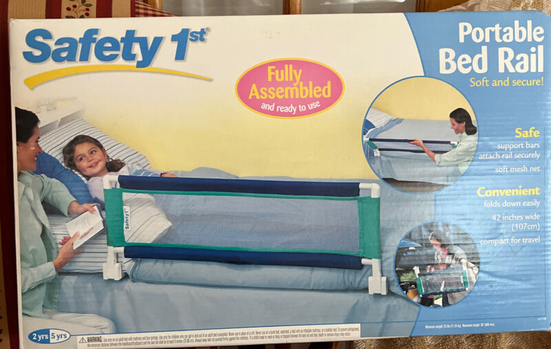 NEW SEALED BOX Safety 1st Secure Kids/Baby Bed Rail 42” Wide Soft Packable