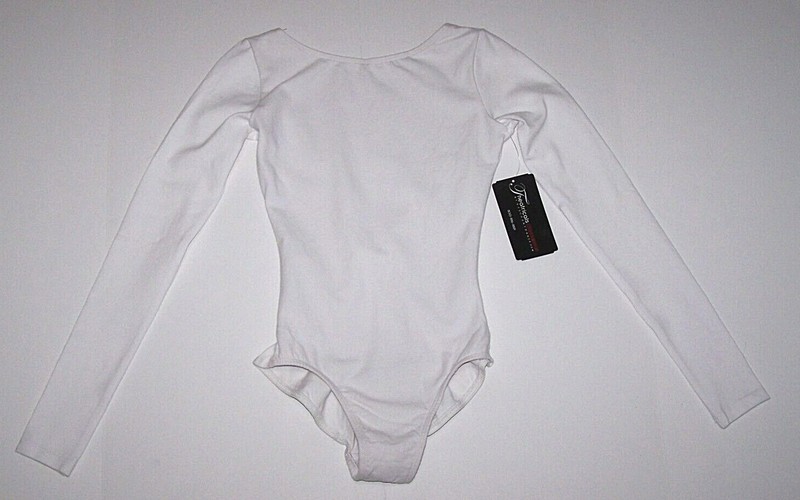 Theatricals Dancewear Leotard Bodysuit Long Sleeve V-Back TH5560 New Nwt