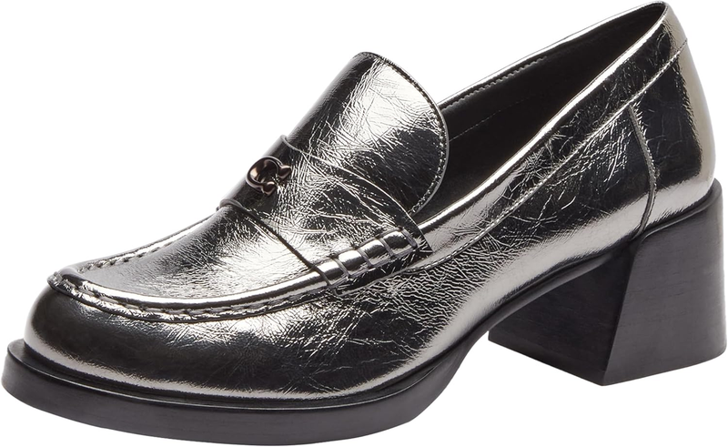 Coach Womens Natalie Crinkled Metallic Loafer