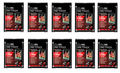 (10) Ultra Pro BLACK BORDER 130pt Thick One Touch Magnetic Trading Card Holder