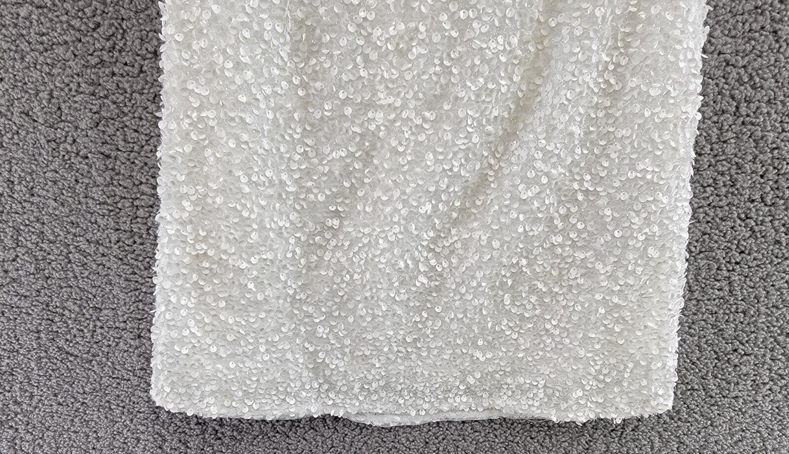 Liv Foster Sequin Halter Mini Dress Women's 0 Ivory Open Back Button Zip Closure - Picture 4 of 18