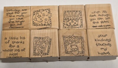 Vintage 2002 Stampin' Up! Wood Stamp Set - QUICK AND CUTE set New