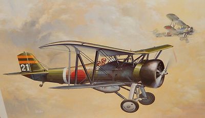 KOIKE SHIGEO ''NAKAJIMA TYPE 95 CARRIER FIGHTER (A4N1) JAPAN LITHOGRAPH