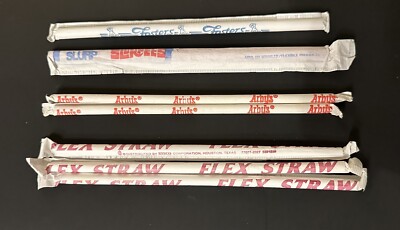 Vintage Fast Food SLURPEE, FOSTER FREEZE, ARBY s Unopened Straws Paper Wrapped