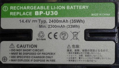 14,4V Akku für Sony PMW-160,PMW-200,PMW-EX1,PMW-EX1R,PMW-EX3,PMW-F3K,BP-U30