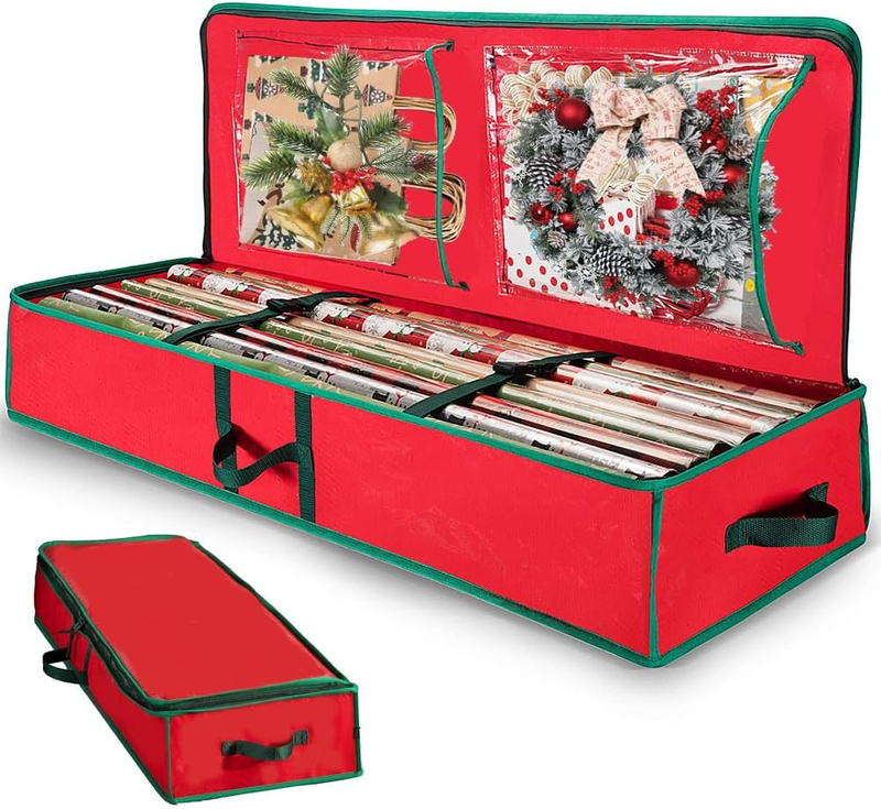 Christmas Tree Storage Bag - Extra Large, Gift Wrapping Paper Storage Container,