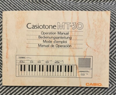Vintage Casio Casiotone MT-30 Manual