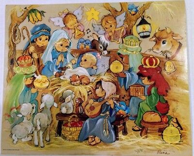 Vtg Elena Urchins Christmas Advent Calendar Nativity Manger American Greetings 