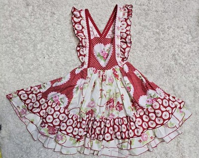 The Clever Clover Girls  Roses Print Ruffle Dress 4 T