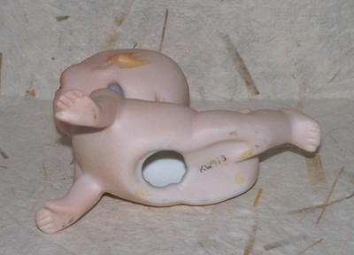 Vintage Authentic Rose O'Neal Bisque Porcelian Kupie Doll Figure Blue Wings