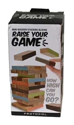 Protocol Mini Wooden Stacking Blocks Game Raise Your Game ~ NIP New  