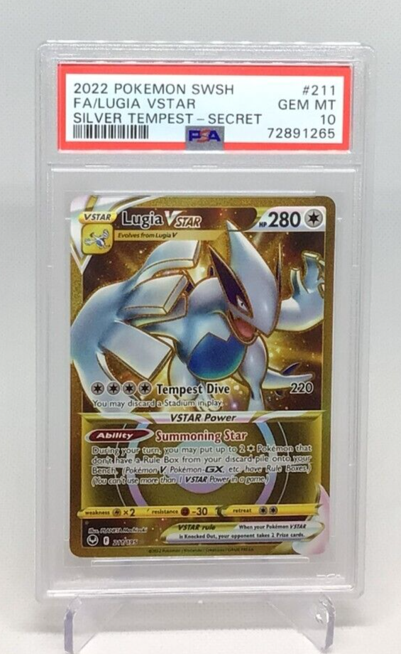 PSA 10 - 2022 Pokemon Silver Tempest LUGIA VSTAR FA GOLD PSA 10 - 2022 Pokemon Silver Tempest LUGIA VSTAR FA GOLD