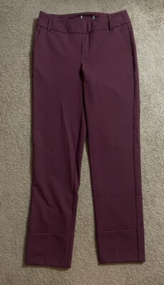 ILTM I Love Tyler Madison Maroon Mid Rise Cuffed Hem Pants NWOT Pull On -Size S
